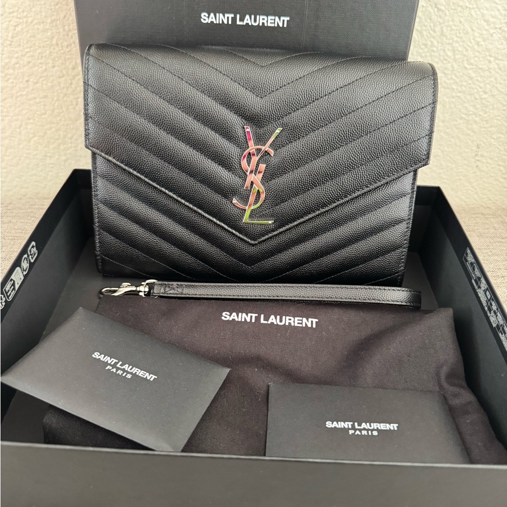 Saint Laurent Black clutch pouch wristlet